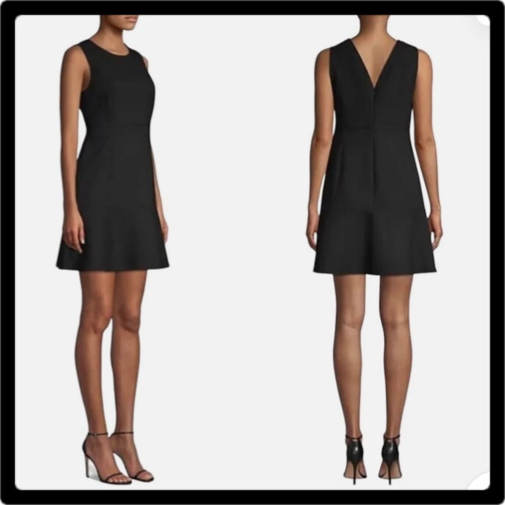 VINEYARD VINES Solid Fit and Flare Dress Black Size 14